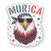 4 juli patriottische grappige adelaar VS Sticker (Voorkant)