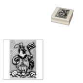 4 JULI PATRIOTTISCHE HAAN KIP RUBBER STEMPEL (Gestempeld)