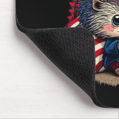 4 juli Patriottische Hedgehog Amerikaanse vlag Muismat (Hoek)