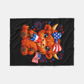 4 juli patriottische Highland-koe Popsicle Fleece Deken (Voorkant (Horizontaal))