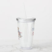 4 juli Patriottische Hond Gepersonaliseerd Acryl Drinkbeker (Links)