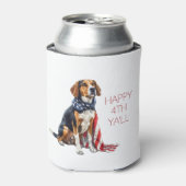 4 juli Patriottische Hond Gepersonaliseerd Blikjeskoeler (Blikje Voorkant)
