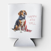 4 juli Patriottische Hond Gepersonaliseerd Blikjeskoeler (Voorkant)