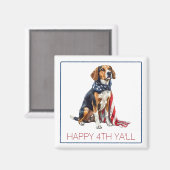 4 juli Patriottische Hond Gepersonaliseerd Magneet (Voorkant / Achterkant)