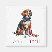 4 juli Patriottische Hond Gepersonaliseerd Magneet (Voorkant)