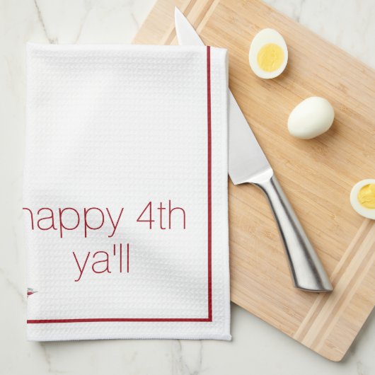 4 juli Patriottische Hond Gepersonaliseerd Theedoek (Quarter Fold)