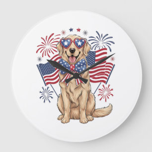 4 juli patriottische hond goudkleurig grote klok