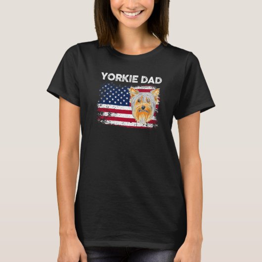 4 juli patriottische hond mam pap Amerikaanse vlag T-shirt (Voorkant)