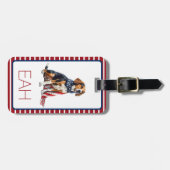 4 juli Patriottische Hond Monogram Bagagelabel (Voorkant horizontaal)