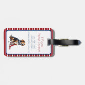 4 juli Patriottische Hond Monogram Bagagelabel (Achterkant horizontaal)
