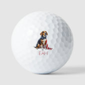4 juli Patriottische Hond Monogram Golfballen (Voorkant)
