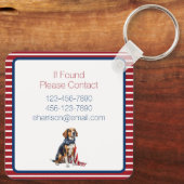 4 juli Patriottische Hond Monogram Sleutelhanger (Achterkant)