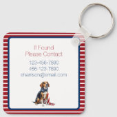 4 juli Patriottische Hond Monogram Sleutelhanger (Achterkant)