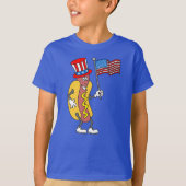 4 juli Patriottische hotdog Grappig T-shirt (Voorkant)