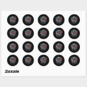 4 juli Patriottische Ierse Setter hond Merica Ronde Sticker (Vel)