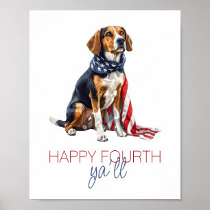 4 juli Patriottische jachthond Persoonlijk Poster