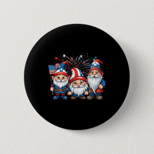 4 juli Patriottische kabouters Amerikaanse vlag US Ronde Button 5,7 Cm