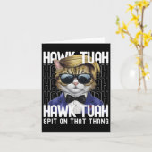 4 juli Patriottische kat USA Hawk Tuah spuugt op T Kaart (Gele Bloem)