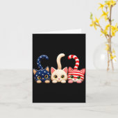 4 juli patriottische kat VS Amerikaanse vlag Kaart (Gele Bloem)