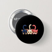 4 juli patriottische kat VS Amerikaanse vlag Ronde Button 5,7 Cm (Voorkant /achterkant)