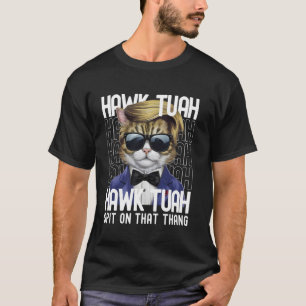 4 juli Patriottische Kat VS Hawk Tuah Spuug op d T-shirt