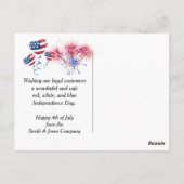 4 juli patriottische kersenpastei briefkaart (Achterkant)