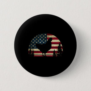 4 juli Patriottische kip Amerikaanse vlag CH Ronde Button 5,7 Cm