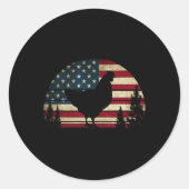 4 juli Patriottische kip Amerikaanse vlag CH Ronde Sticker (Voorkant)