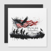 4 juli Patriottische kunst met vlag en soldaten (Voorkant / Achterkant)