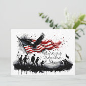 4 juli Patriottische kunst met vlag en soldaten (Staand voorkant)