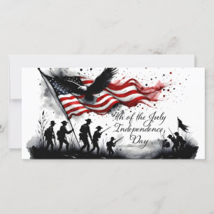 4 juli-patriottische kunst met vlag en soldaten