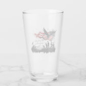 4 juli Patriottische kunst met vlag en soldaten Glas (Achterkant)