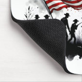 4 juli Patriottische kunst met vlag en soldaten Muismat (Hoek)