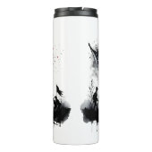 4 juli Patriottische kunst met vlag en soldaten Thermosbeker (Achterkant)