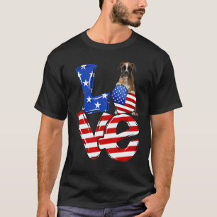 4 juli Patriottische Liefde Bruine Bokser American T-shirt