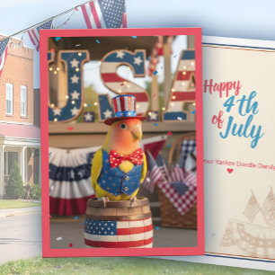 4 juli Patriottische Liefdesvogel Amerikaanse Huis Kaart