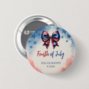 4 juli patriottische lintboog op maat ronde button 5,7 cm