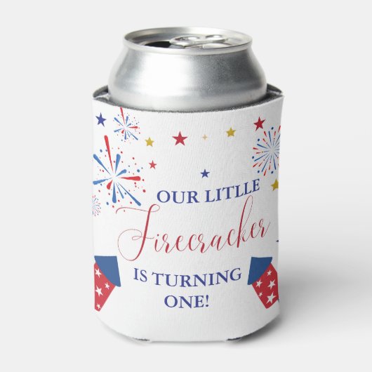 4 juli Patriottische onafhankelijkheid verjaardags Blikjeskoeler (Blikje Voorkant)