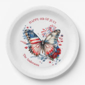 4 juli Patriottische Onafhankelijkheidsdag Familie Papieren Bordje (Voorkant)