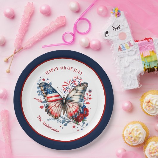 4 juli Patriottische Onafhankelijkheidsdag Naam Papieren Bordje (Feest)