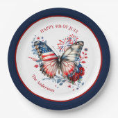 4 juli Patriottische Onafhankelijkheidsdag Naam Papieren Bordje (Voorkant)