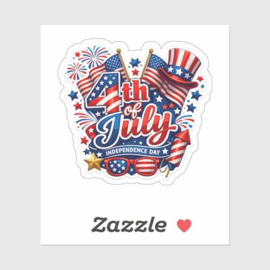 4 juli patriottische onafhankelijkheidsdag sticker (Vel)