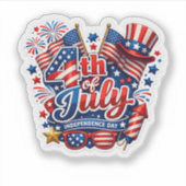 4 juli patriottische onafhankelijkheidsdag sticker (Voorkant)