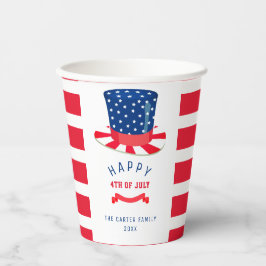 4 juli patriottische oom Sam hoed rood wit blauw Papieren Bekers