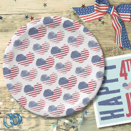 4 juli Patriottische Partij Amerikaanse vlag Papieren Bordje