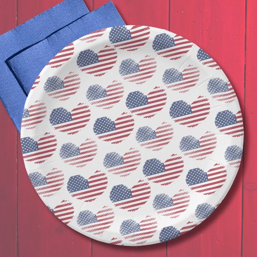 4 juli Patriottische Partij Amerikaanse vlag Papieren Bordje