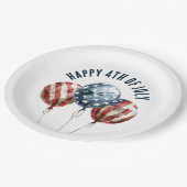 4 juli Patriottische Partij Ballonnen Papieren Bordje (Gekanteld)