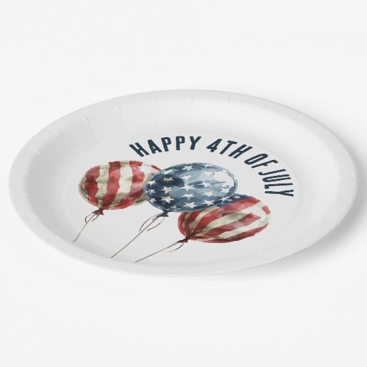 4 juli Patriottische Partij Ballonnen Papieren Bordje (Gekanteld)