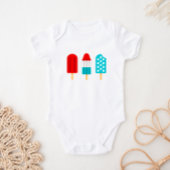 4 juli patriottische popsicles Baby Bodysuit