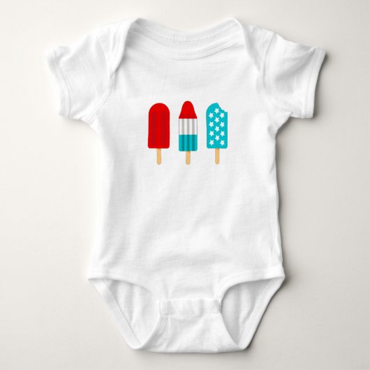 4 juli patriottische popsicles Baby Bodysuit (Voorkant)